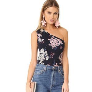 Rebecca Taylor XS floral one-shoulder like new sleeveless top